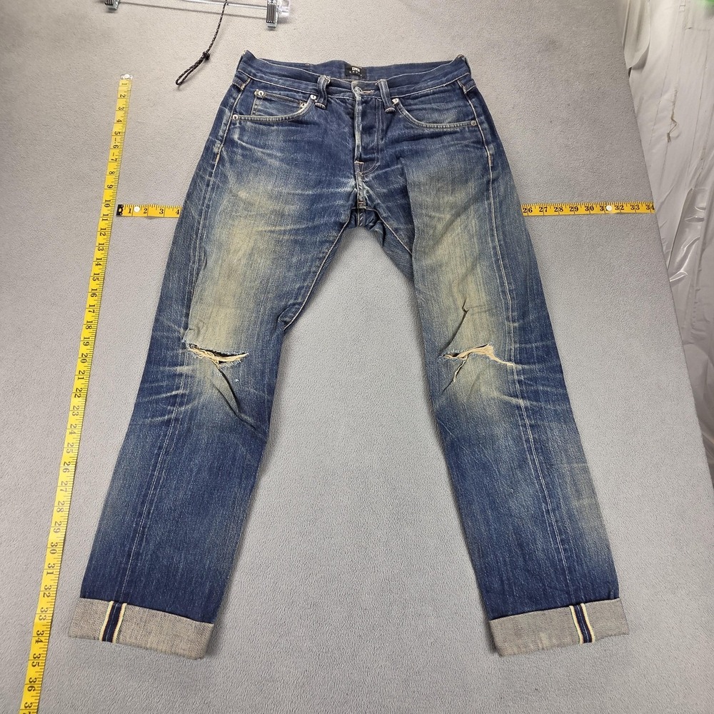 Edwin Jeans Mens Blue Selvedge Thrashed Whiskers Honeycomb Fits 30x30